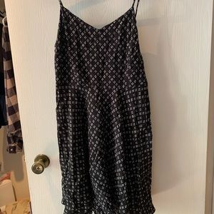 Old Navy Black & White Diamond Dot XL Fit & Flare Dress